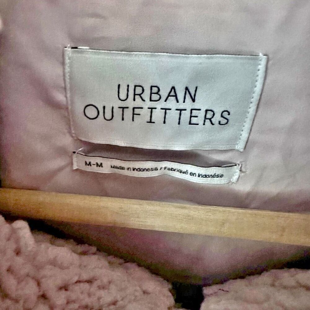 URBAN OUTFITTERS | Willow Fuzzy Drawstring Teddy Jacket Blush Pink | Size Medium - Picture 5 of 8